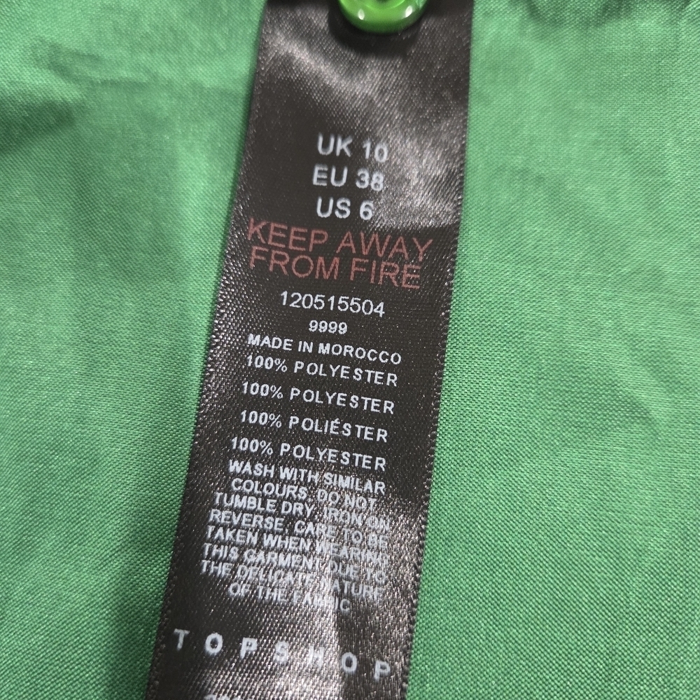 Topshop Emerald Green Blouse Size US 6 NWT. - Picture 7 of 10